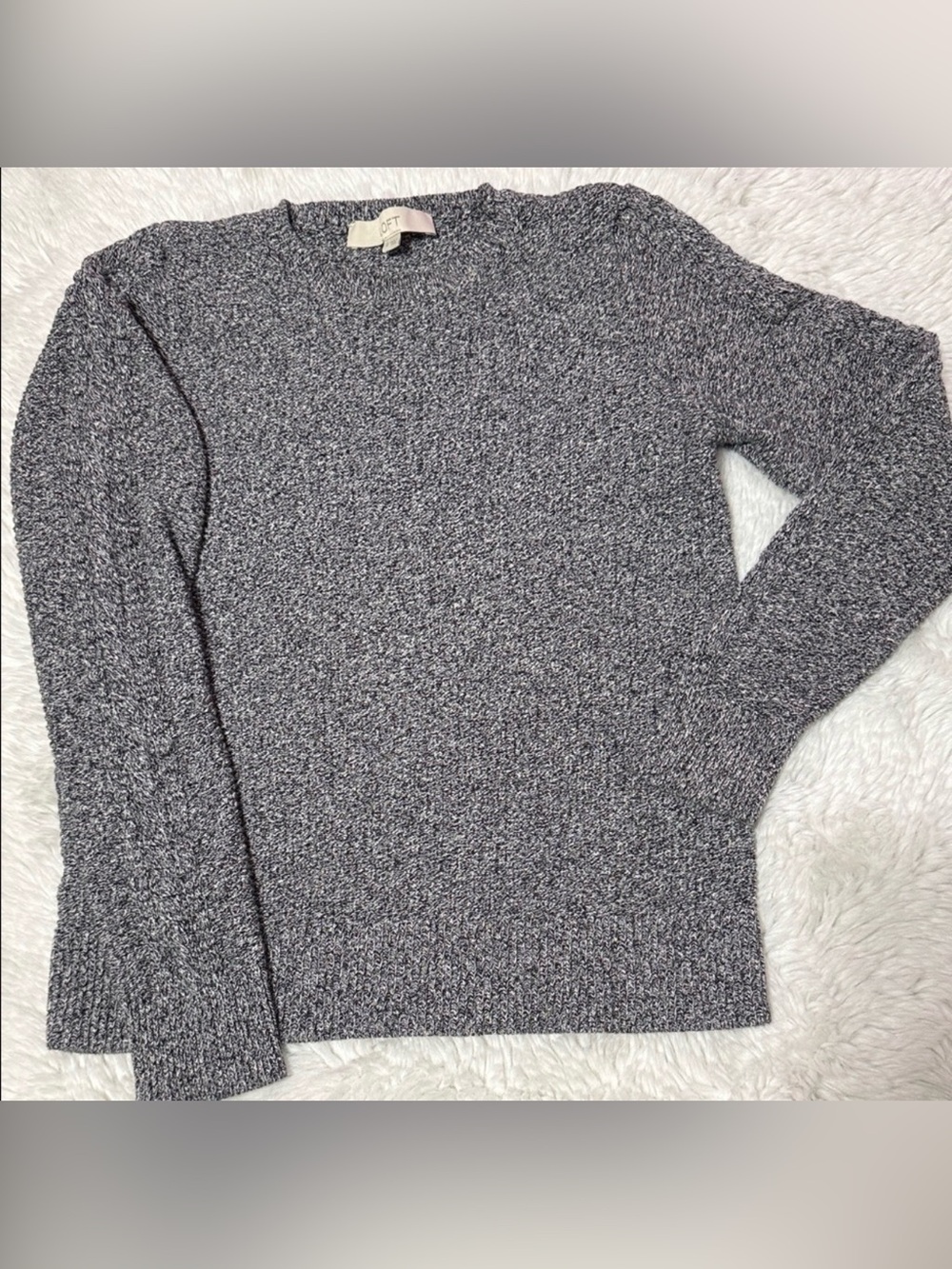 LOFT Gray Crew Neck Sweater Size S